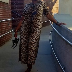 Animal print oversized maxi
